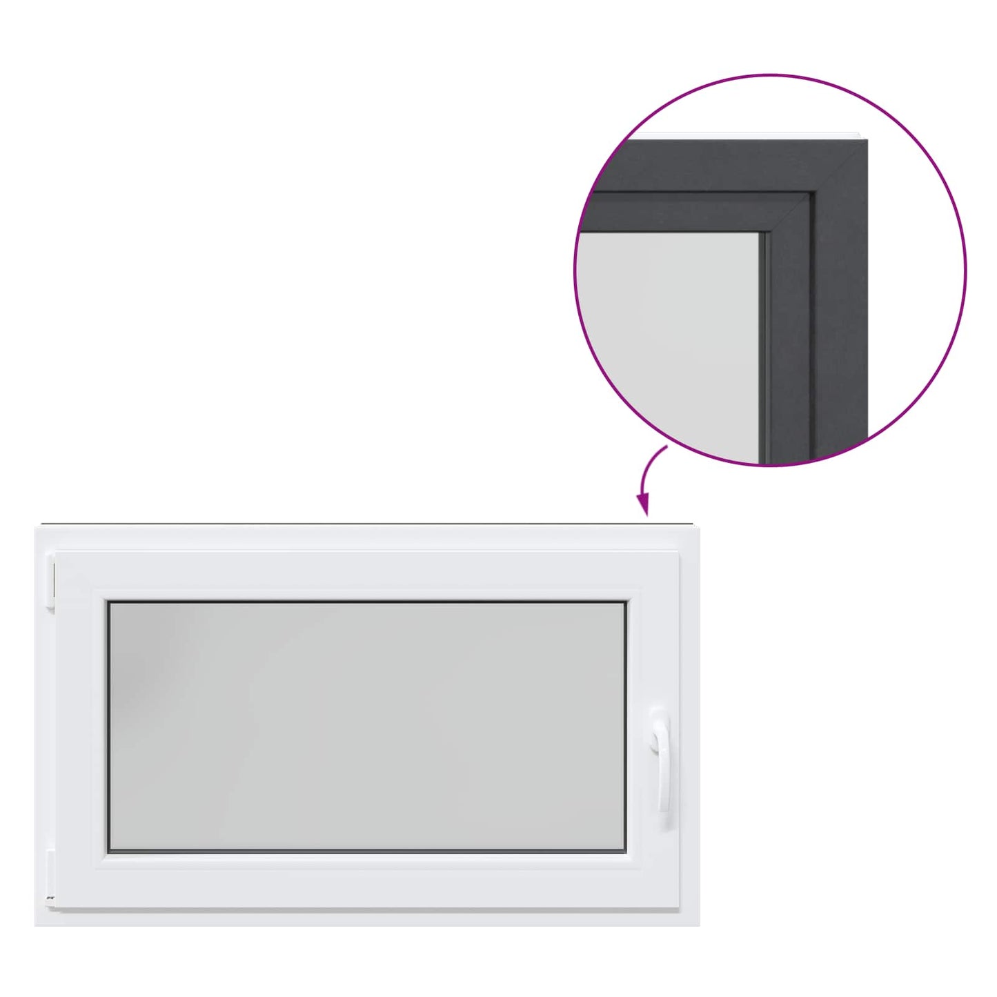 vidaXL Basement Window RISOR 100 x 50 cm PVC and Glass Anthracite