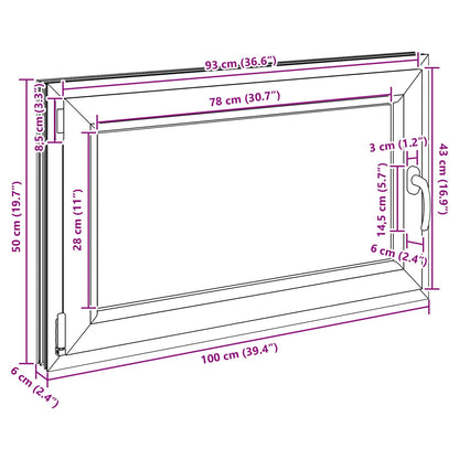 vidaXL Basement Window RISOR 100 x 50 cm PVC and Glass Anthracite