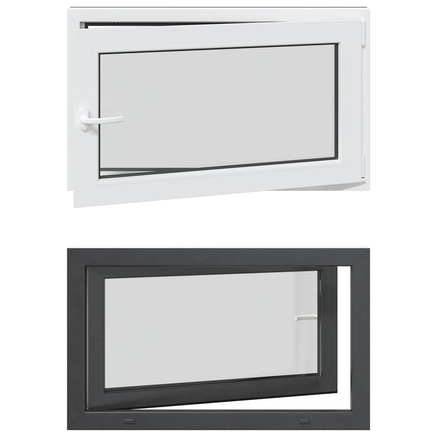 vidaXL Basement Window RISOR 100 x 70 cm PVC and Glass Anthracite