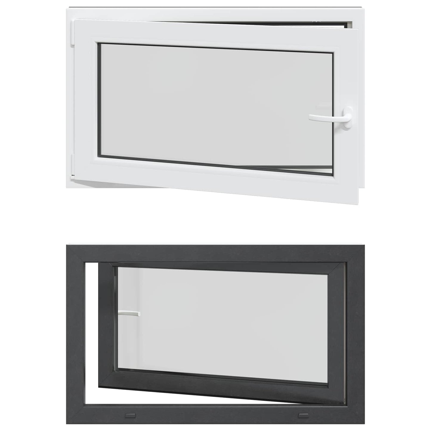 vidaXL Basement Window RISOR 100 x 70 cm PVC and Glass Anthracite