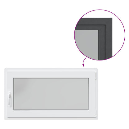 vidaXL Basement Window RISOR 110 x 50 cm PVC and Glass Anthracite