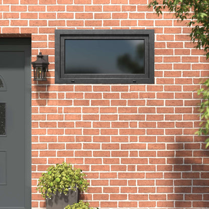 vidaXL Basement Window RISOR 110 x 50 cm PVC and Glass Anthracite