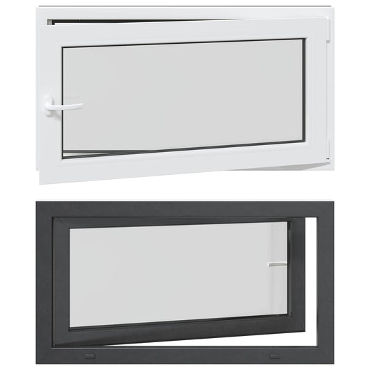 vidaXL Basement Window RISOR 110 x 50 cm PVC and Glass Anthracite