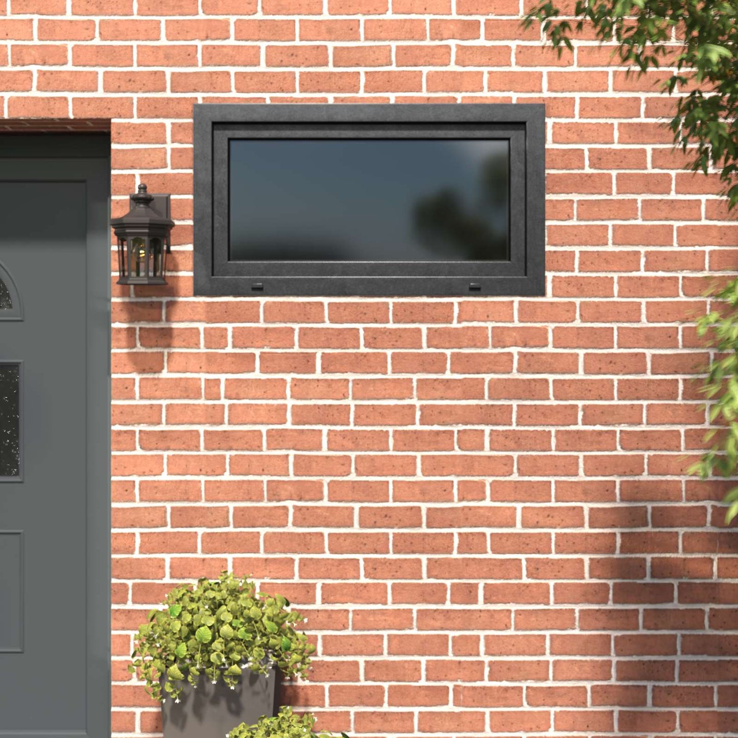 vidaXL Basement Window RISOR 110 x 50 cm PVC and Glass Anthracite
