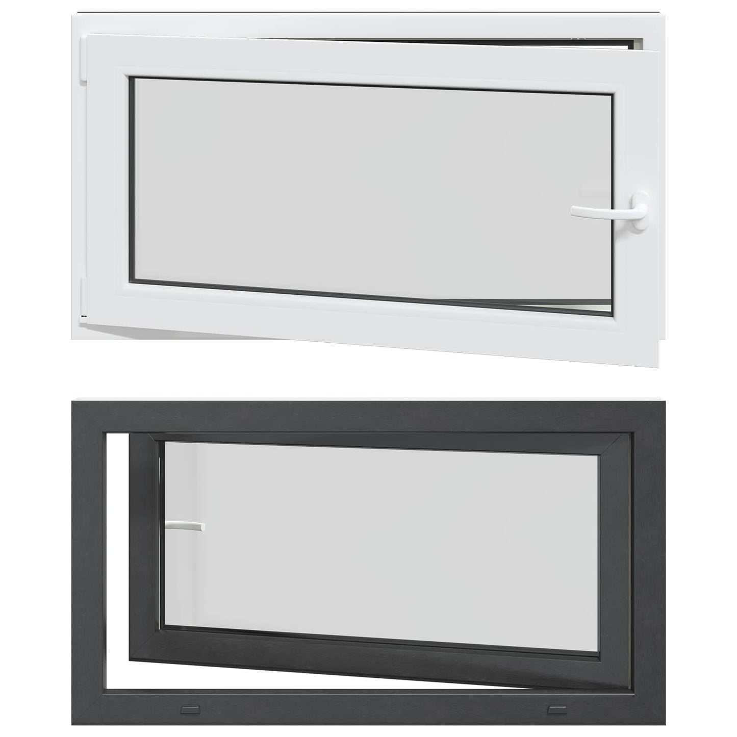 vidaXL Basement Window RISOR 110 x 60 cm PVC and Glass Anthracite