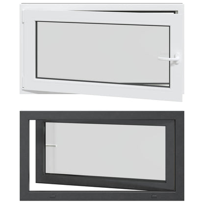 vidaXL Basement Window RISOR 110 x 60 cm PVC and Glass Anthracite