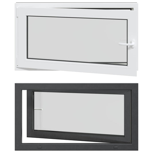 vidaXL Basement Window RISOR 110 x 60 cm PVC and Glass Anthracite