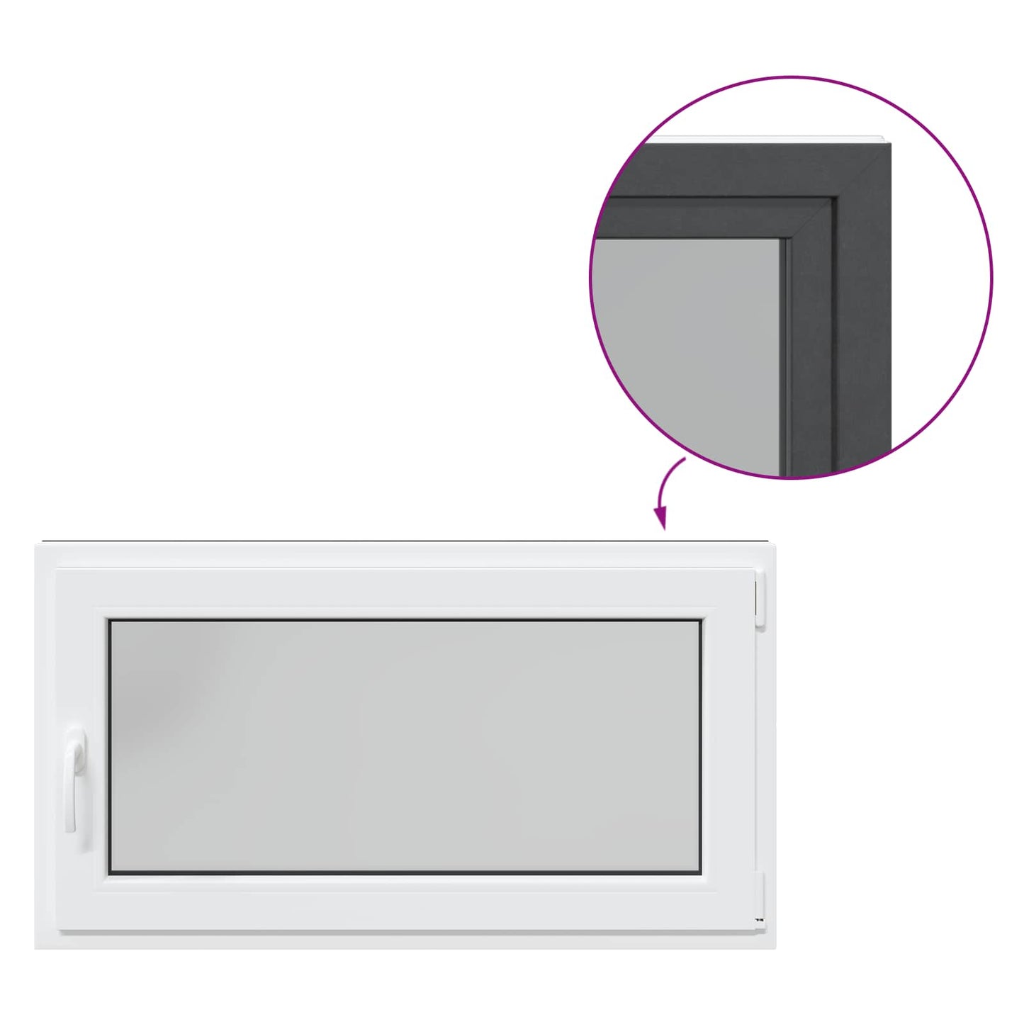 vidaXL Basement Window RISOR 110 x 70 cm PVC and Glass Anthracite
