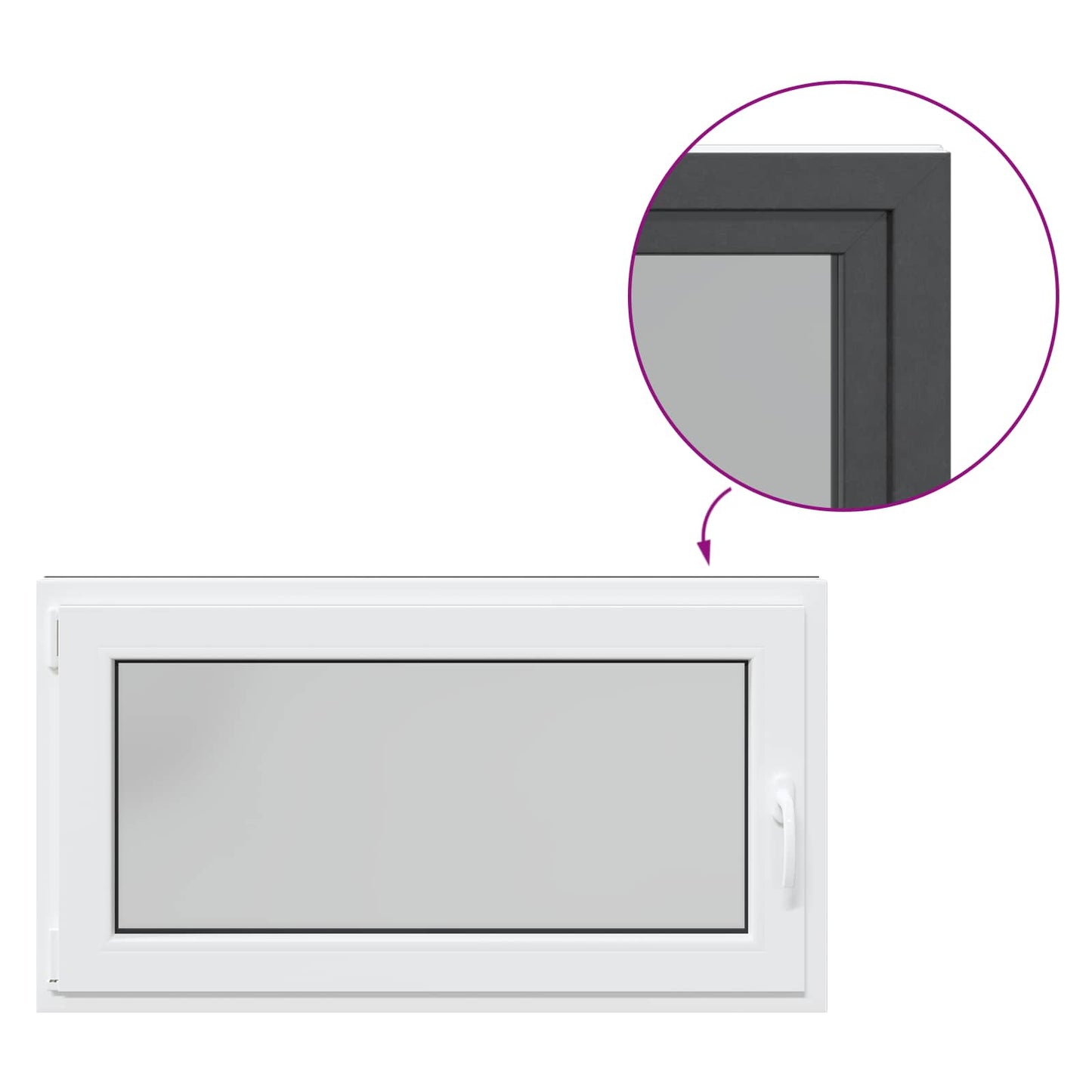 vidaXL Basement Window RISOR 110 x 70 cm PVC and Glass Anthracite