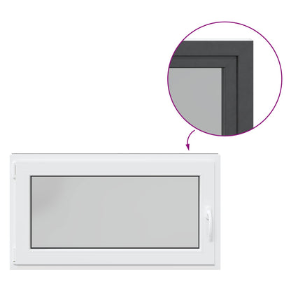 vidaXL Basement Window RISOR 110 x 70 cm PVC and Glass Anthracite