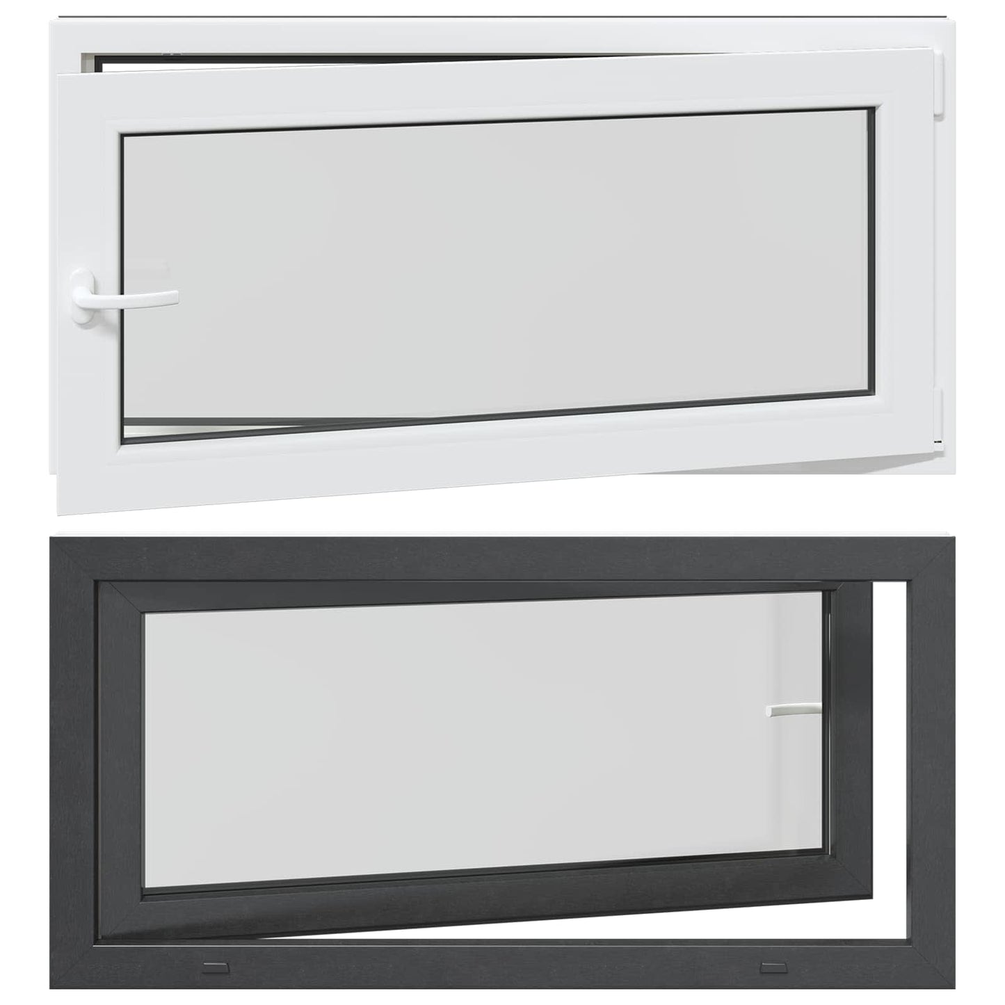 vidaXL Basement Window RISOR 120 x 60 cm PVC and Glass Anthracite