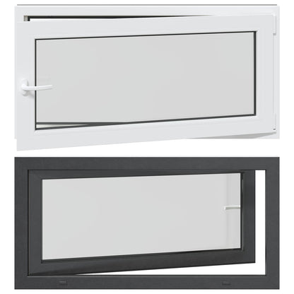 vidaXL Basement Window RISOR 120 x 60 cm PVC and Glass Anthracite