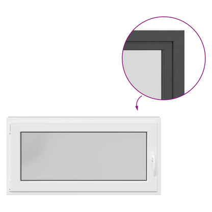 vidaXL Basement Window RISOR 120 x 60 cm PVC and Glass Anthracite