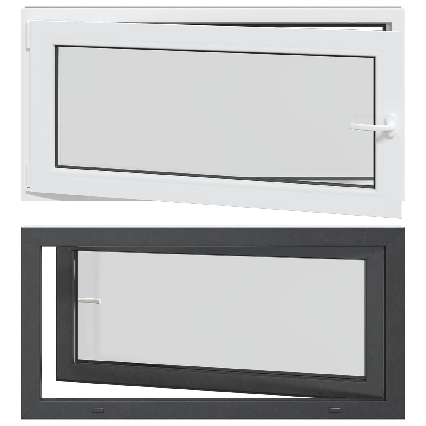 vidaXL Basement Window RISOR 120 x 60 cm PVC and Glass Anthracite