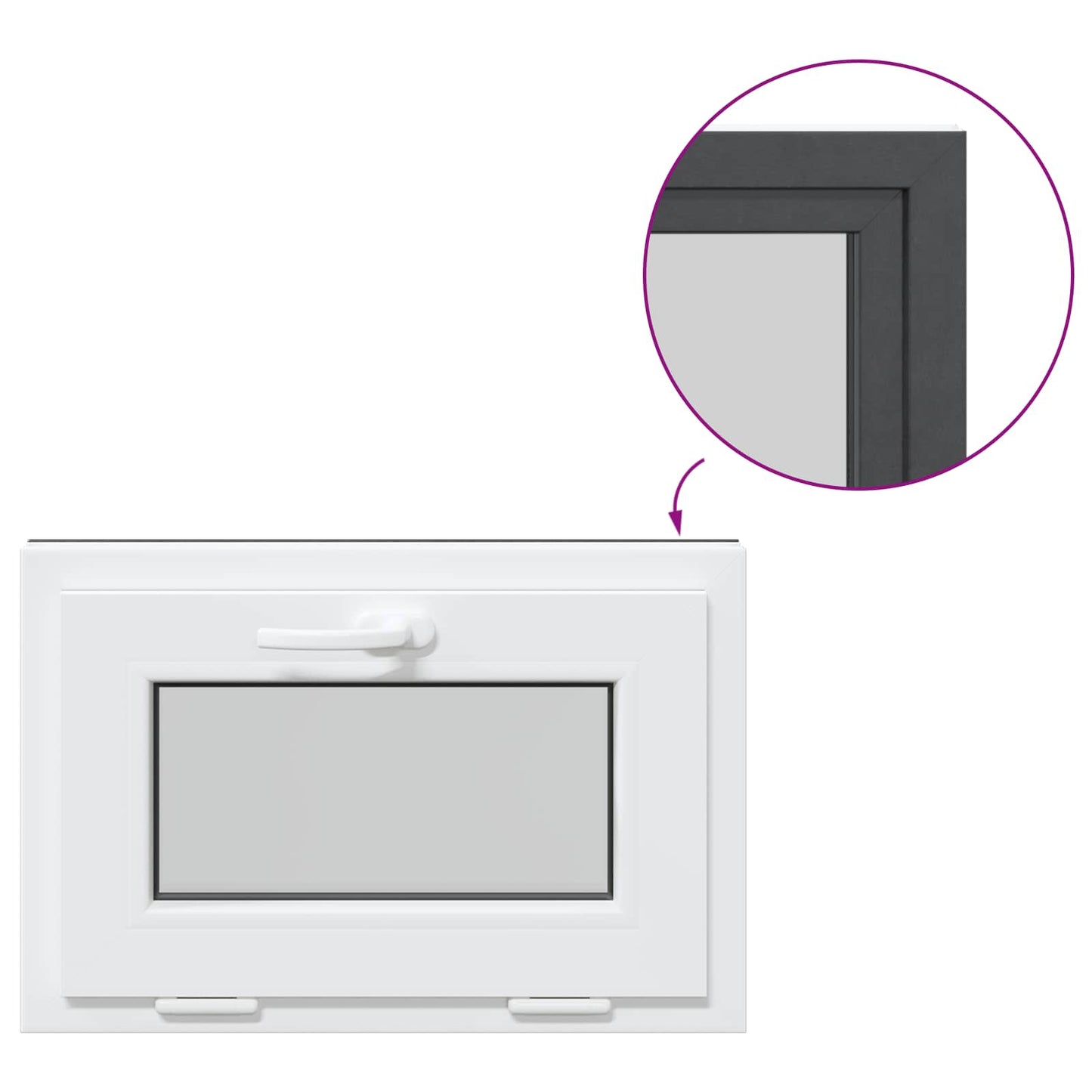 vidaXL Basement Window RISOR 60 x 40 cm PVC and Glass Anthracite