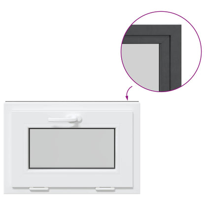 vidaXL Basement Window RISOR 60 x 40 cm PVC and Glass Anthracite