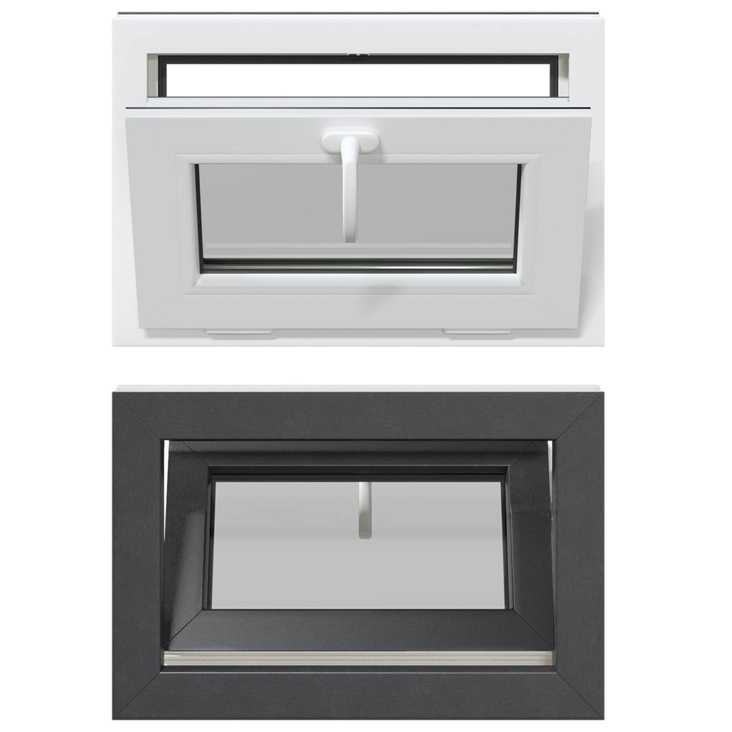 vidaXL Basement Window RISOR 60 x 40 cm PVC and Glass Anthracite