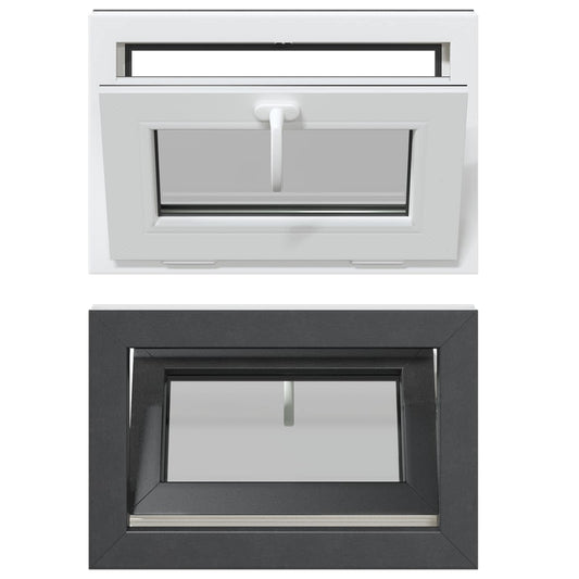 vidaXL Basement Window RISOR 60 x 40 cm PVC and Glass Anthracite