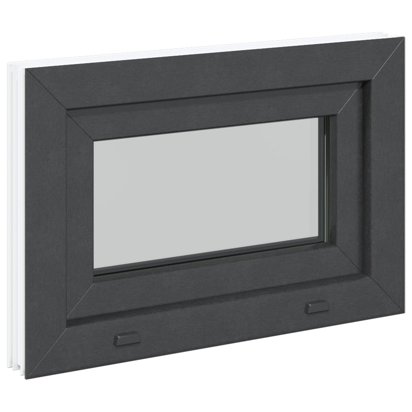 vidaXL Basement Window RISOR 60 x 40 cm PVC and Glass Anthracite