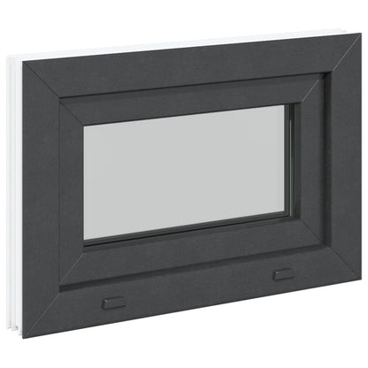 vidaXL Basement Window RISOR 60 x 40 cm PVC and Glass Anthracite