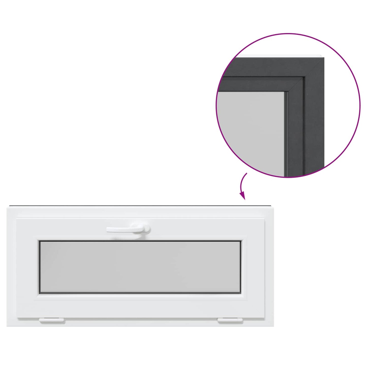 vidaXL Basement Window RISOR 90 x 40 cm PVC and Glass Anthracite