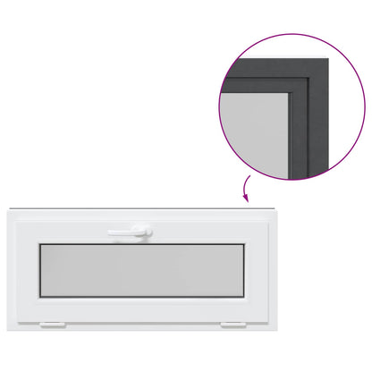 vidaXL Basement Window RISOR 90 x 40 cm PVC and Glass Anthracite