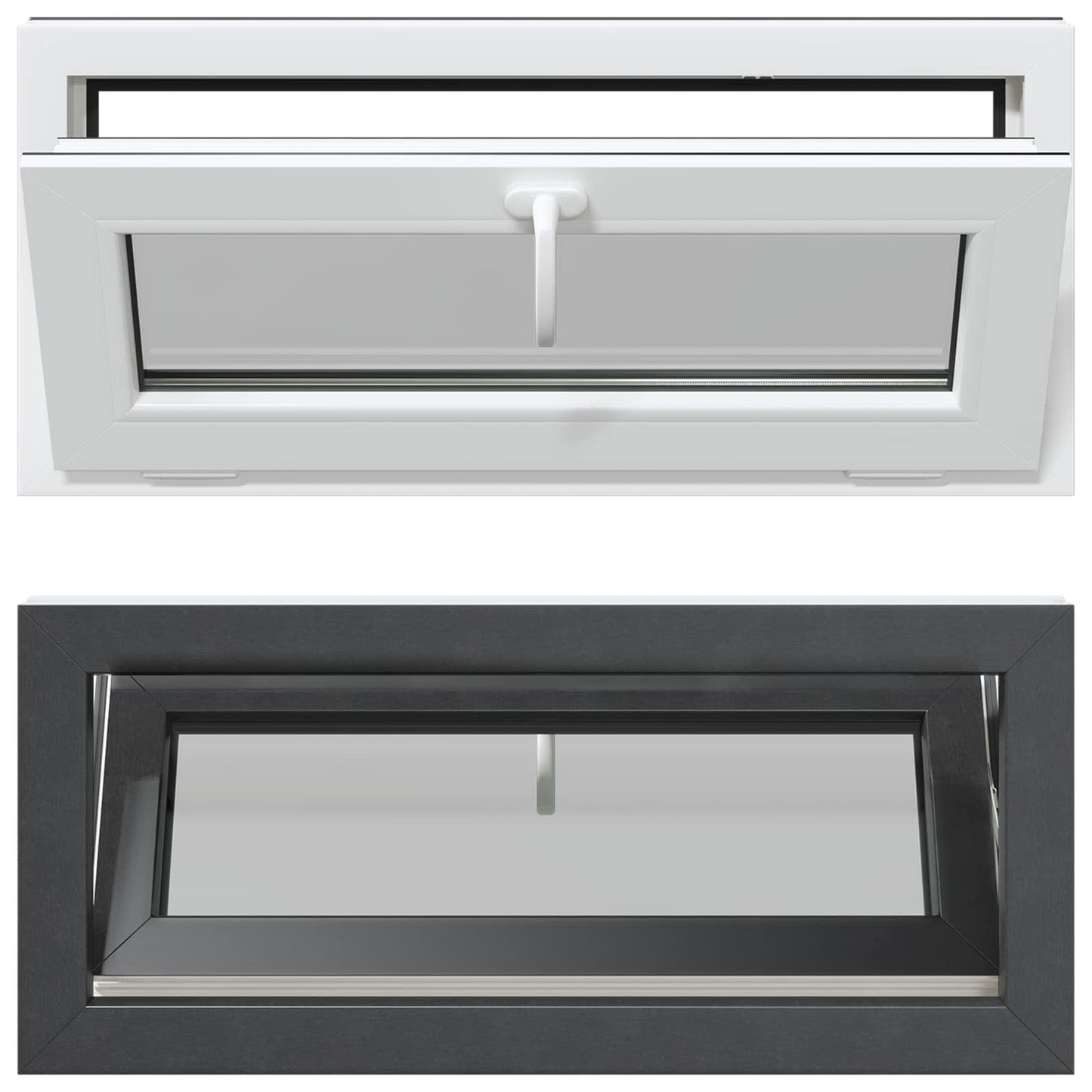 vidaXL Basement Window RISOR 90 x 40 cm PVC and Glass Anthracite