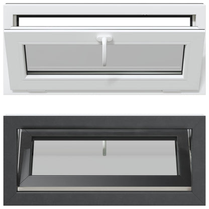vidaXL Basement Window RISOR 90 x 40 cm PVC and Glass Anthracite