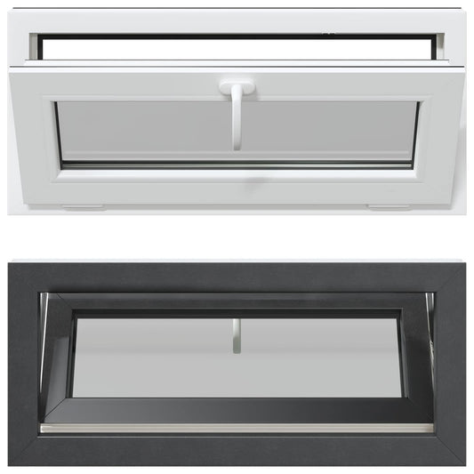 vidaXL Basement Window RISOR 90 x 40 cm PVC and Glass Anthracite