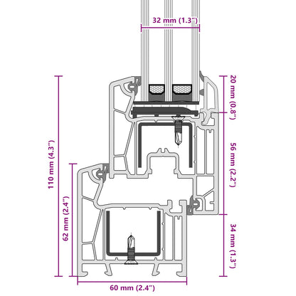 vidaXL Basement Window RISOR 90 x 40 cm PVC and Glass Anthracite
