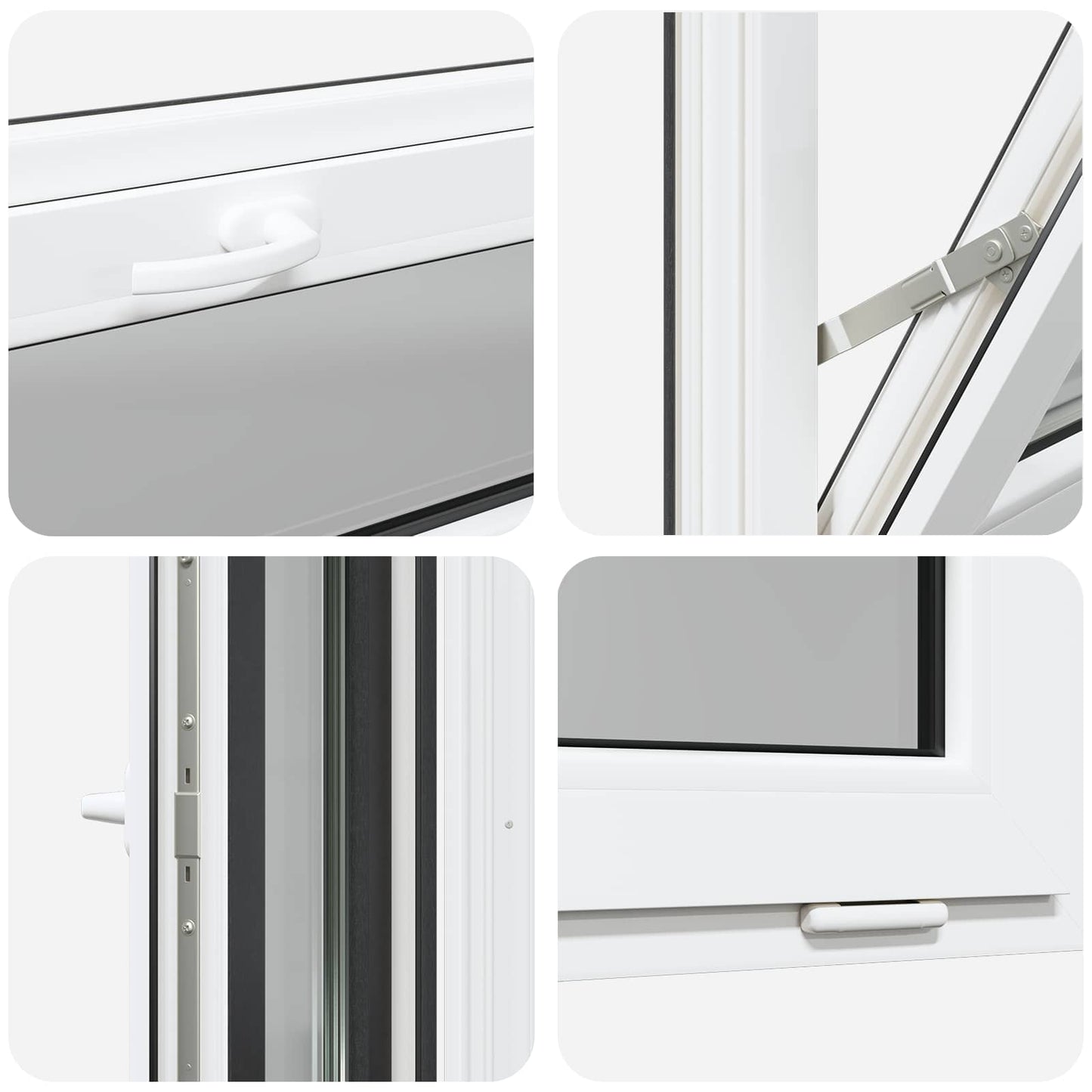 vidaXL Basement Window RISOR 100 x 40 cm PVC and Glass Anthracite