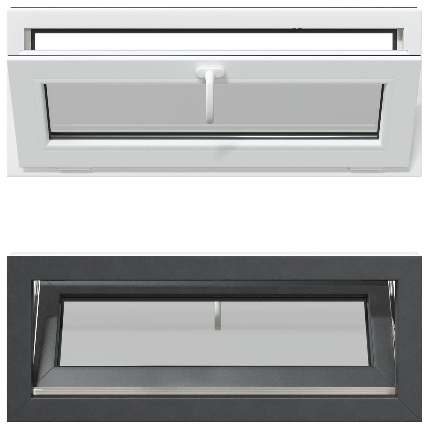vidaXL Basement Window RISOR 100 x 40 cm PVC and Glass Anthracite