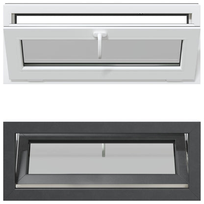 vidaXL Basement Window RISOR 100 x 40 cm PVC and Glass Anthracite