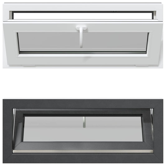 vidaXL Basement Window RISOR 100 x 40 cm PVC and Glass Anthracite