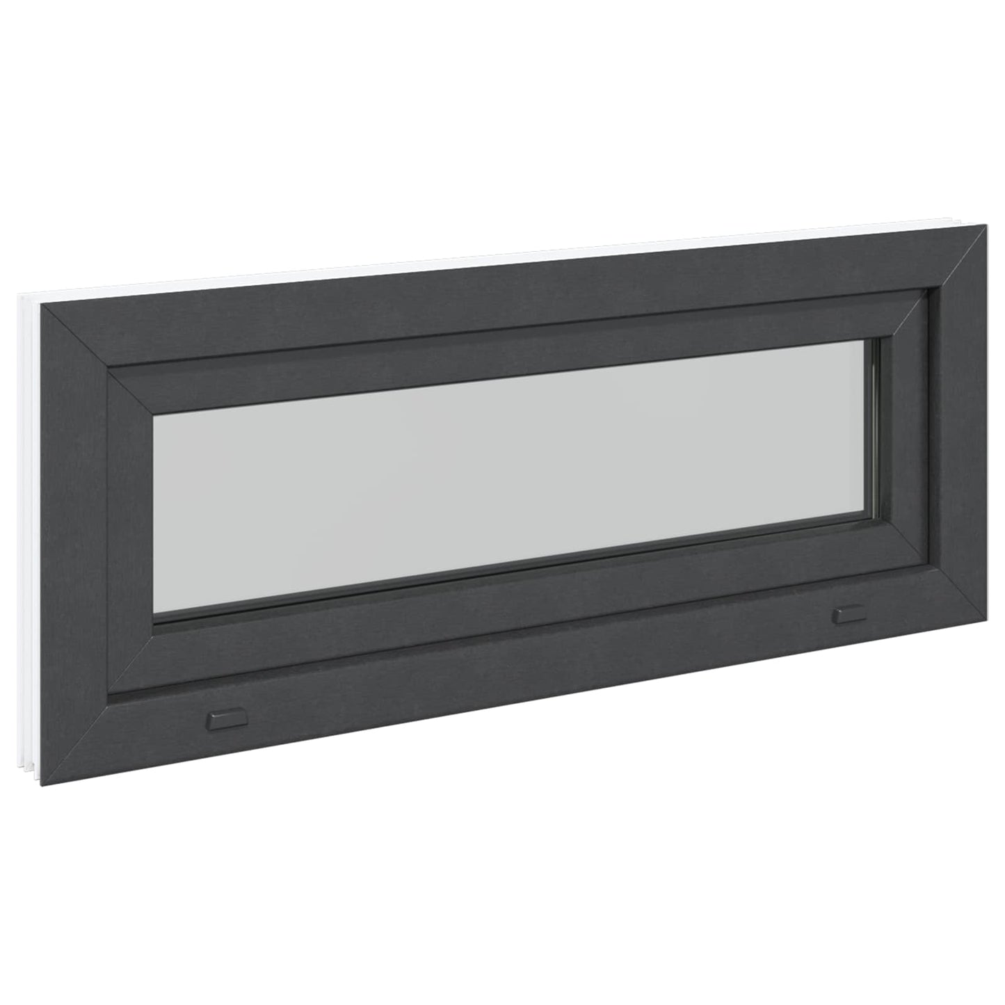 vidaXL Basement Window RISOR 100 x 40 cm PVC and Glass Anthracite