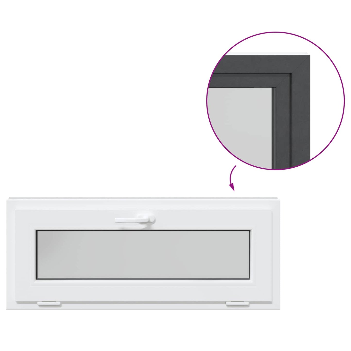vidaXL Basement Window RISOR 110 x 40 cm PVC and Glass Anthracite