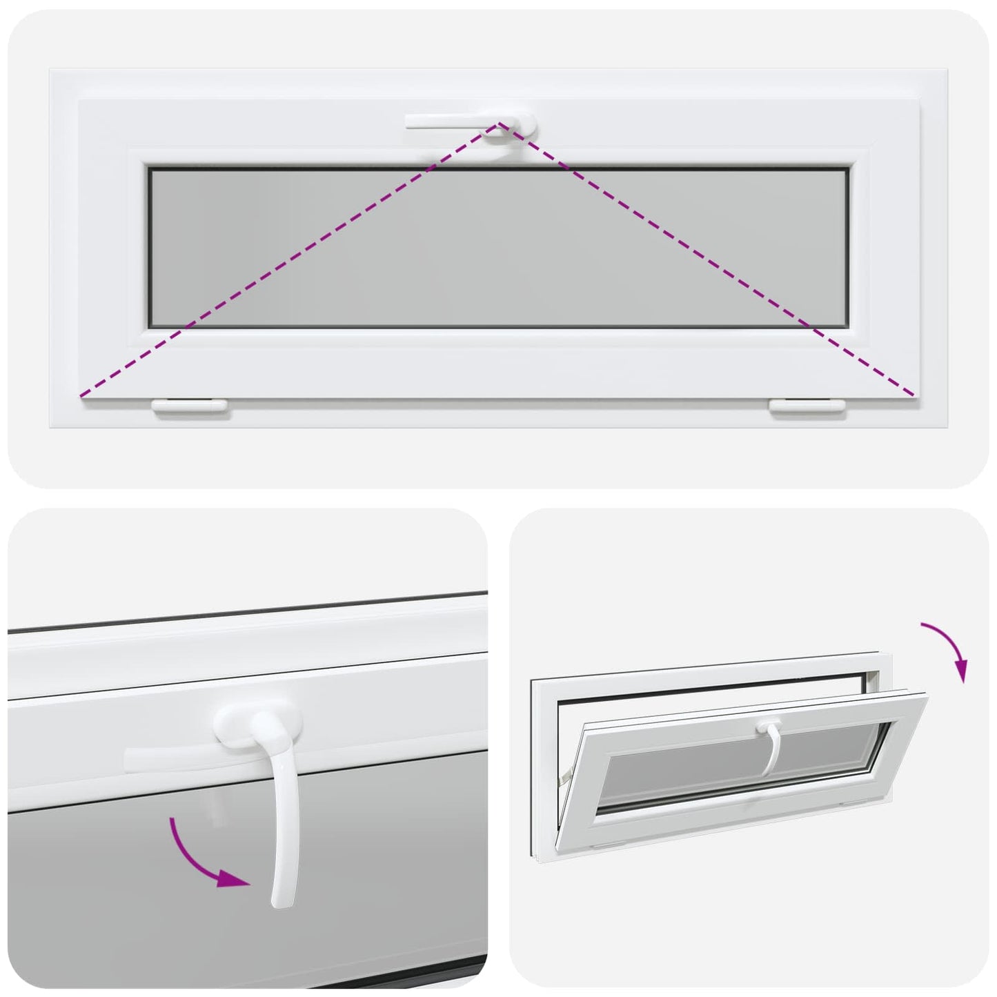 vidaXL Basement Window RISOR 110 x 40 cm PVC and Glass Anthracite
