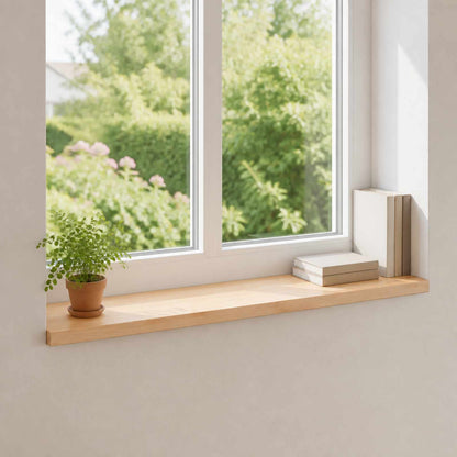 vidaXL Window Sills 2 pcs Natural 100 x 15 x 2 cm Solid Beech Wood