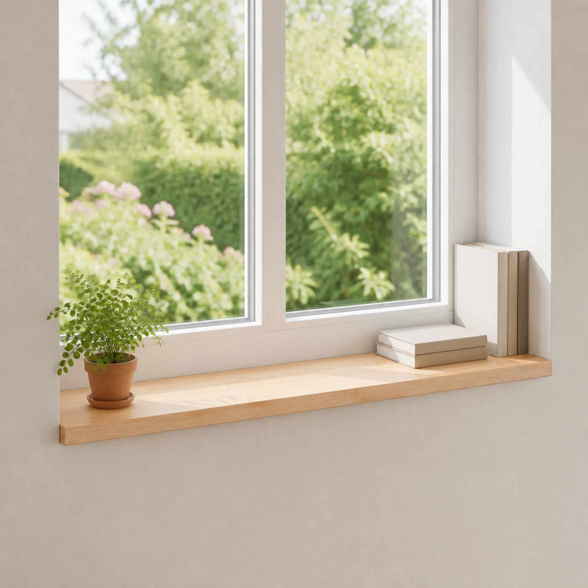 vidaXL Window Sills 2 pcs Natural 90 x 15 x 2 cm Solid Beech Wood