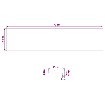vidaXL Window Sills 2 pcs Natural 70 x 15 x 2 cm Solid Beech Wood
