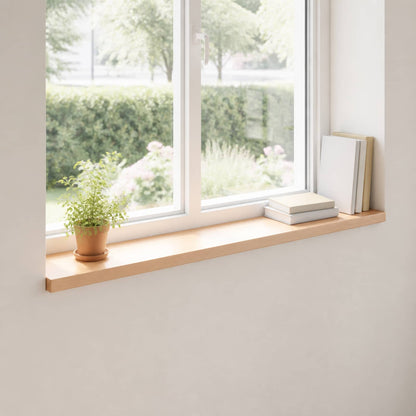 vidaXL Window Sills 2 pcs Natural 140 x 15 x 2 cm Solid Beech Wood