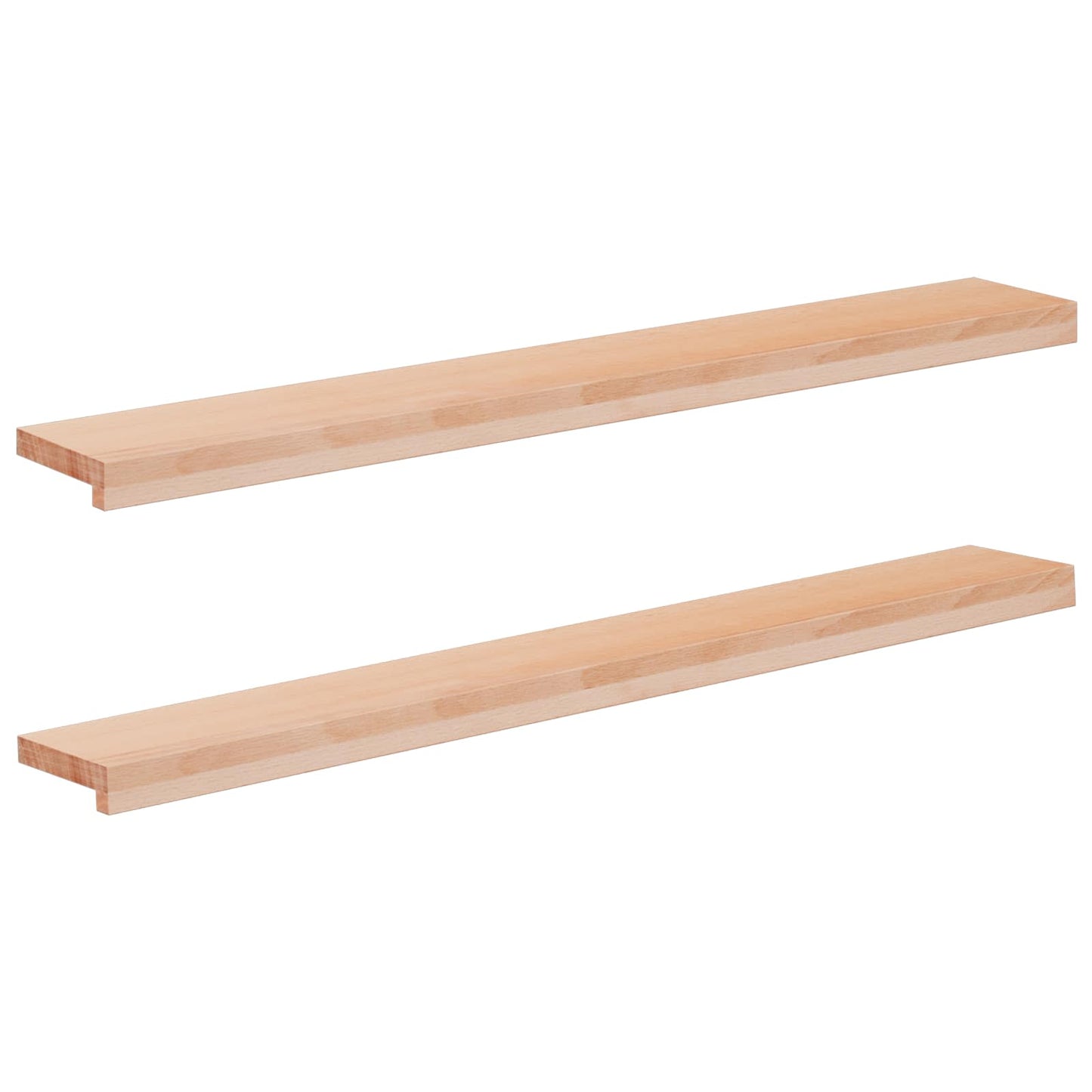 vidaXL Window Sills 2 pcs Natural 120 x 15 x 2 cm Solid Beech Wood
