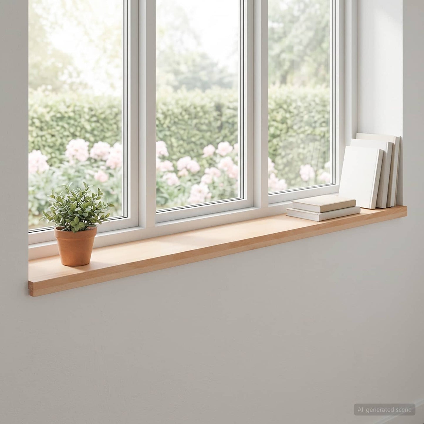 vidaXL Window Sills 2 pcs Natural 140 x 15 x 2 cm Solid Beech Wood