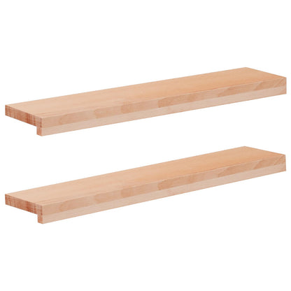 vidaXL Window Sills 2 pcs Natural 70 x 20 x 2 cm Solid Beech Wood