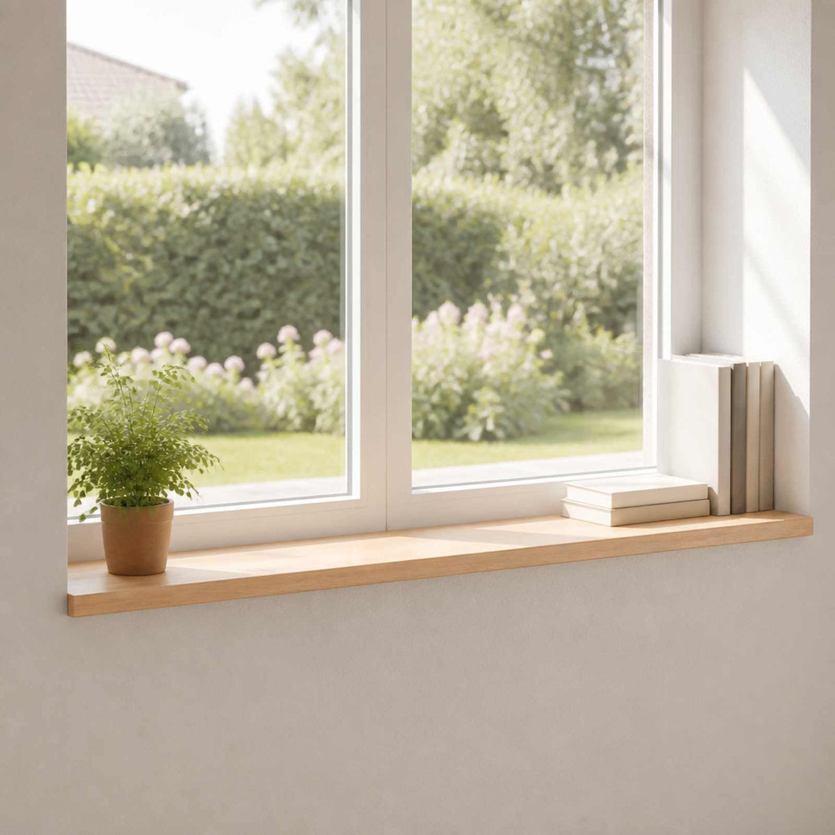 vidaXL Window Sills 2 pcs Natural 120 x 20 x 2 cm Solid Beech Wood