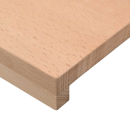 vidaXL Window Sills 2 pcs Natural 120 x 20 x 2 cm Solid Beech Wood