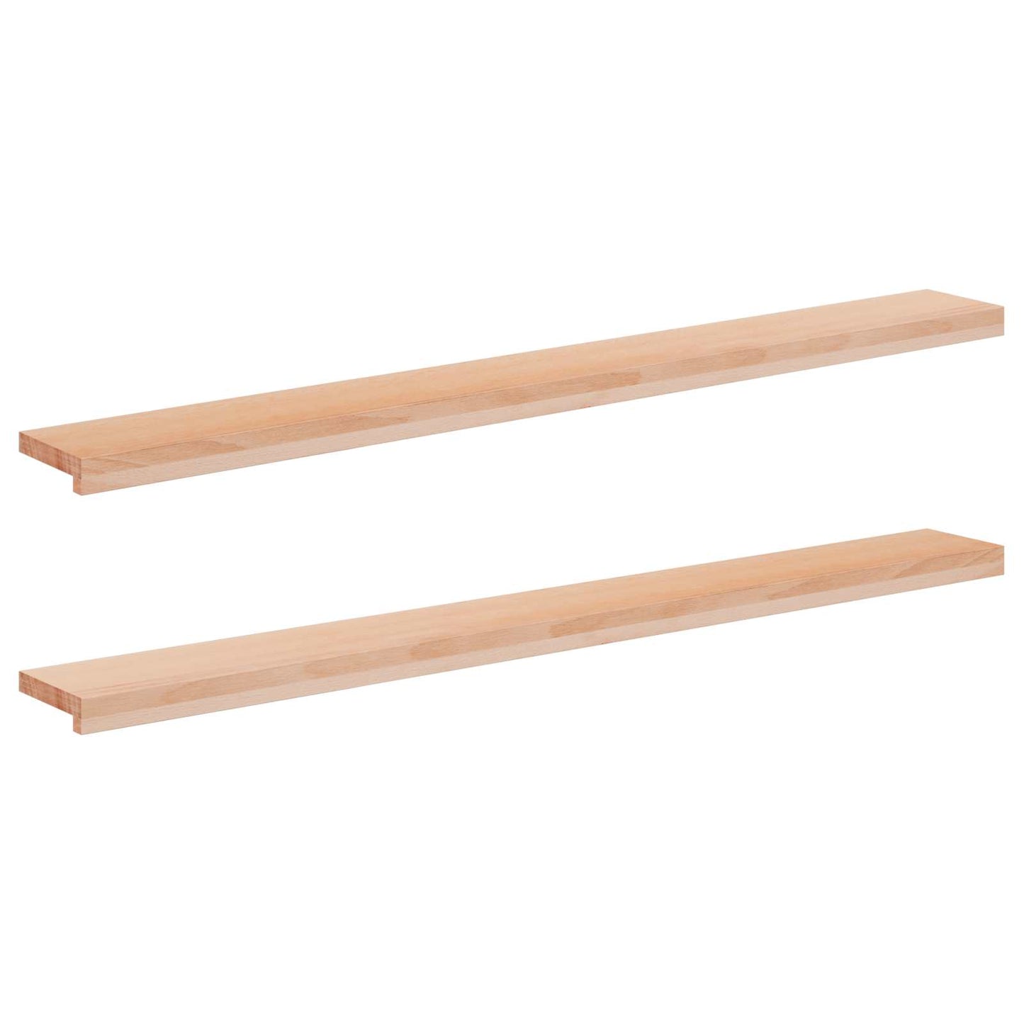 vidaXL Window Sills 2 pcs Natural 140 x 20 x 2 cm Solid Beech Wood