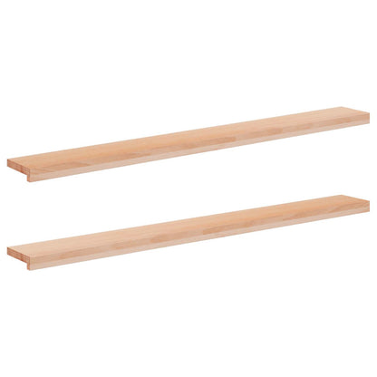 vidaXL Window Sills 2 pcs Natural 140 x 20 x 2 cm Solid Beech Wood