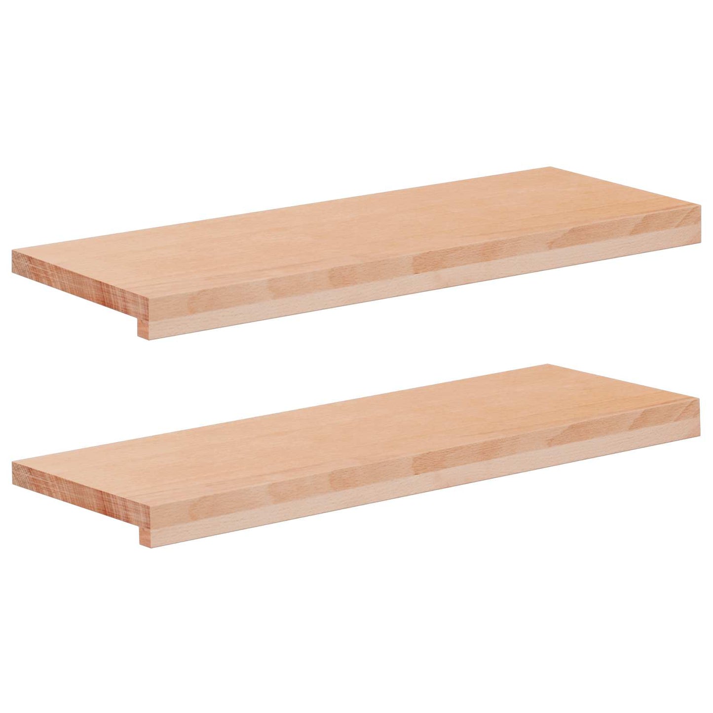 vidaXL Window Sills 2 pcs Natural 70 x 25 x 2 cm Solid Beech Wood