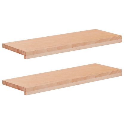 vidaXL Window Sills 2 pcs Natural 70 x 25 x 2 cm Solid Beech Wood